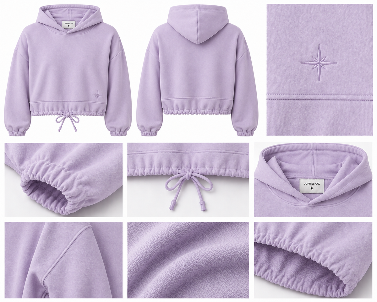 Cropped Lilac Hoodie