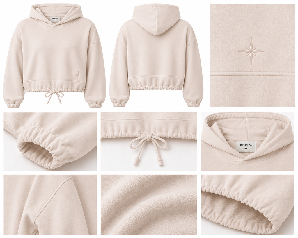Cropped Nude Hoodie