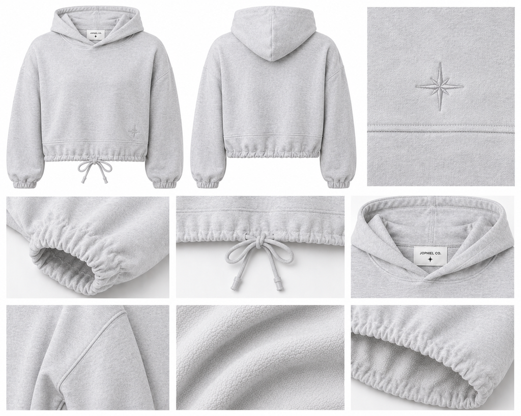 Cropped Heather Grey Hoodie