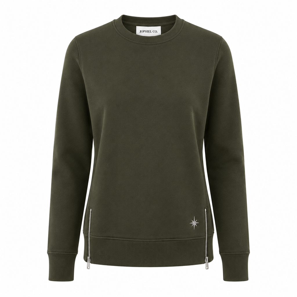 The Jade Green Zipper Sweatshirt