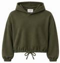 Cropped Olive Aura Hoodie