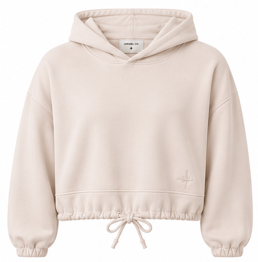 Cropped Nude Hoodie