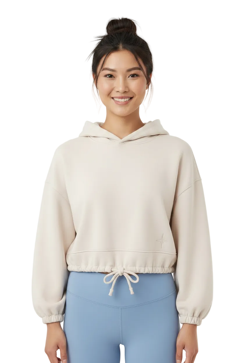 Cropped Nude Hoodie