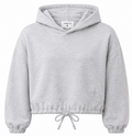 Cropped Heather Grey Hoodie