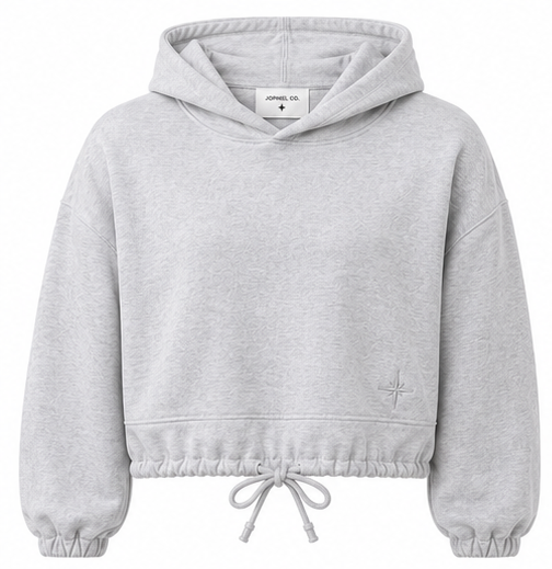 Cropped Heather Grey Hoodie