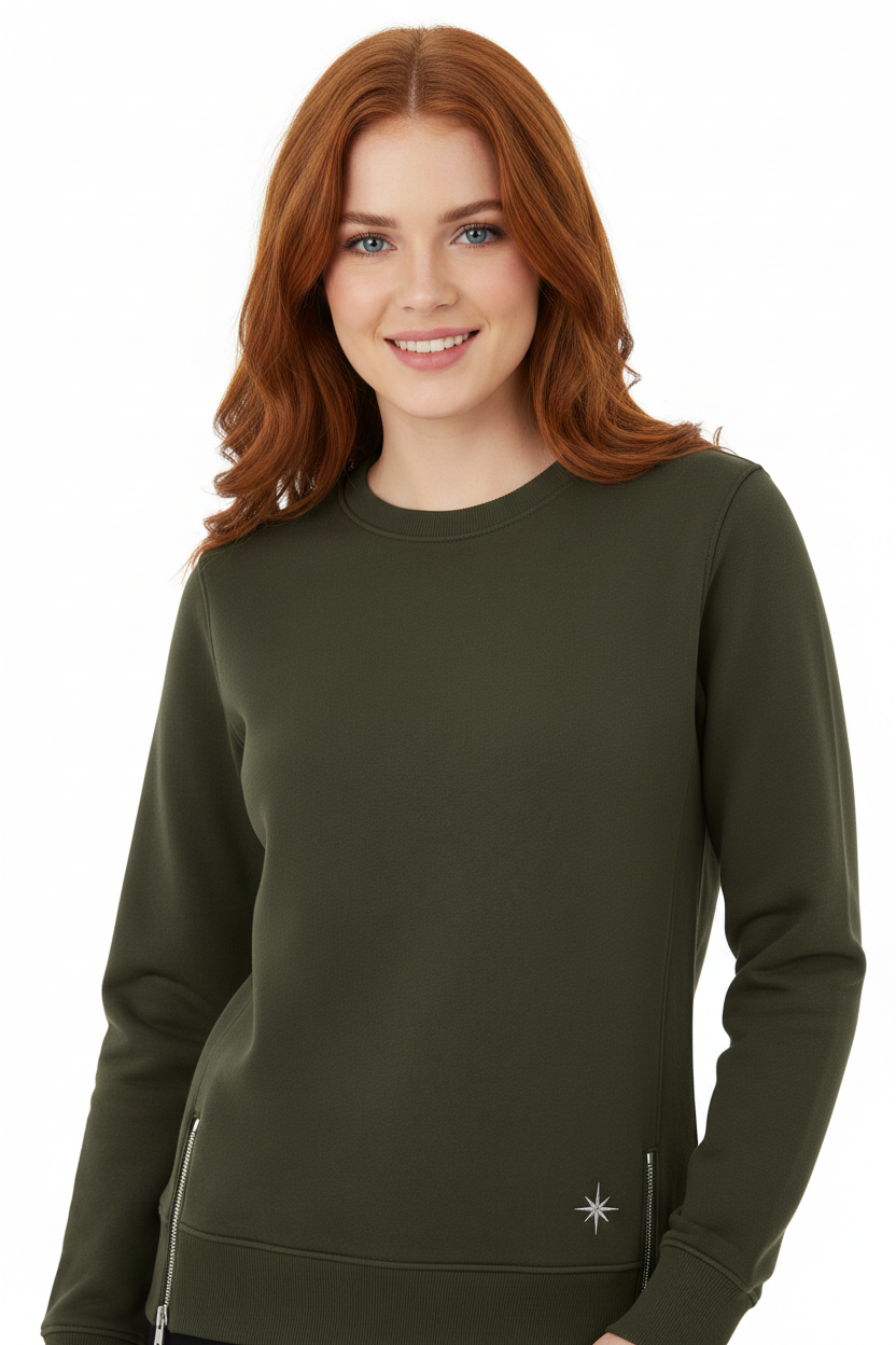 The Jade Green Zipper Sweatshirt