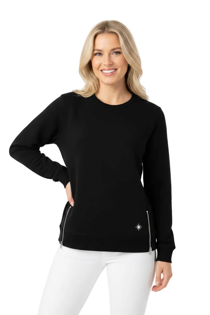 The Black Onyx Zipper Sweatshirt