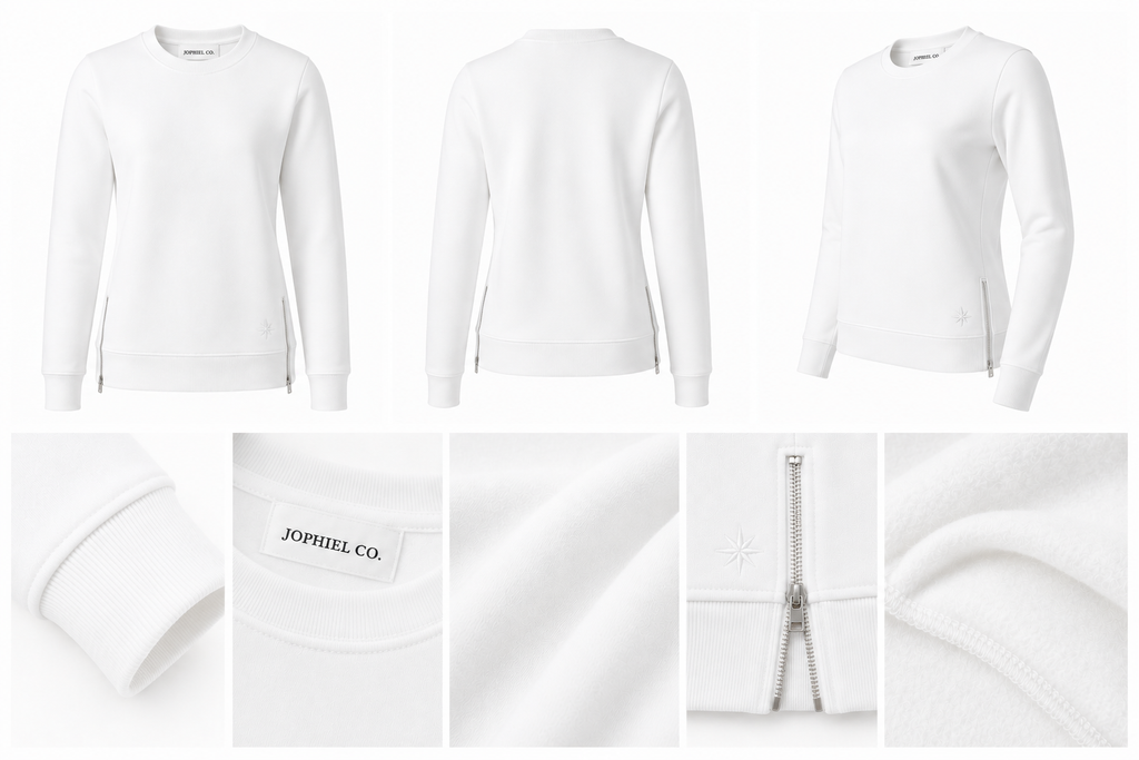 The White Agate Zipper Sweatshirt