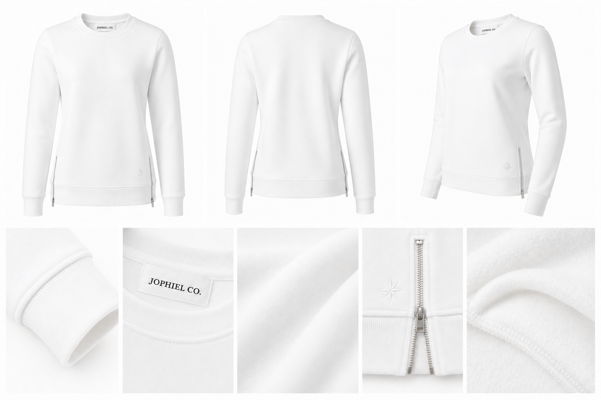 The White Agate Zipper Sweatshirt