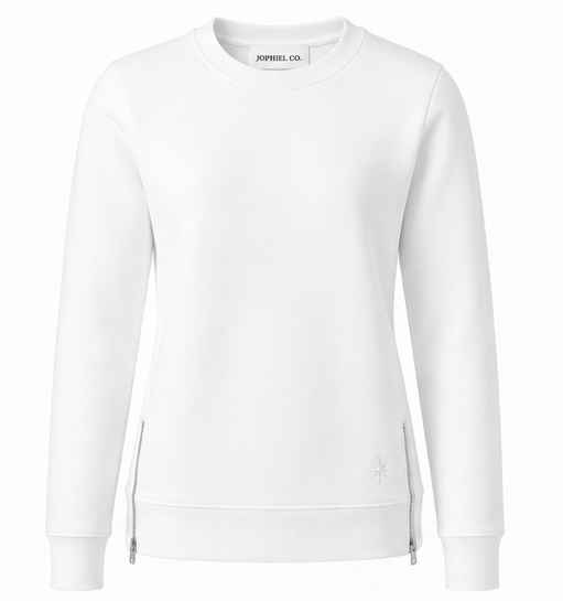 The White Agate Zipper Sweatshirt